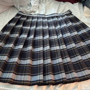 Pleated Plaid  Tartan Skirt - L/XL
